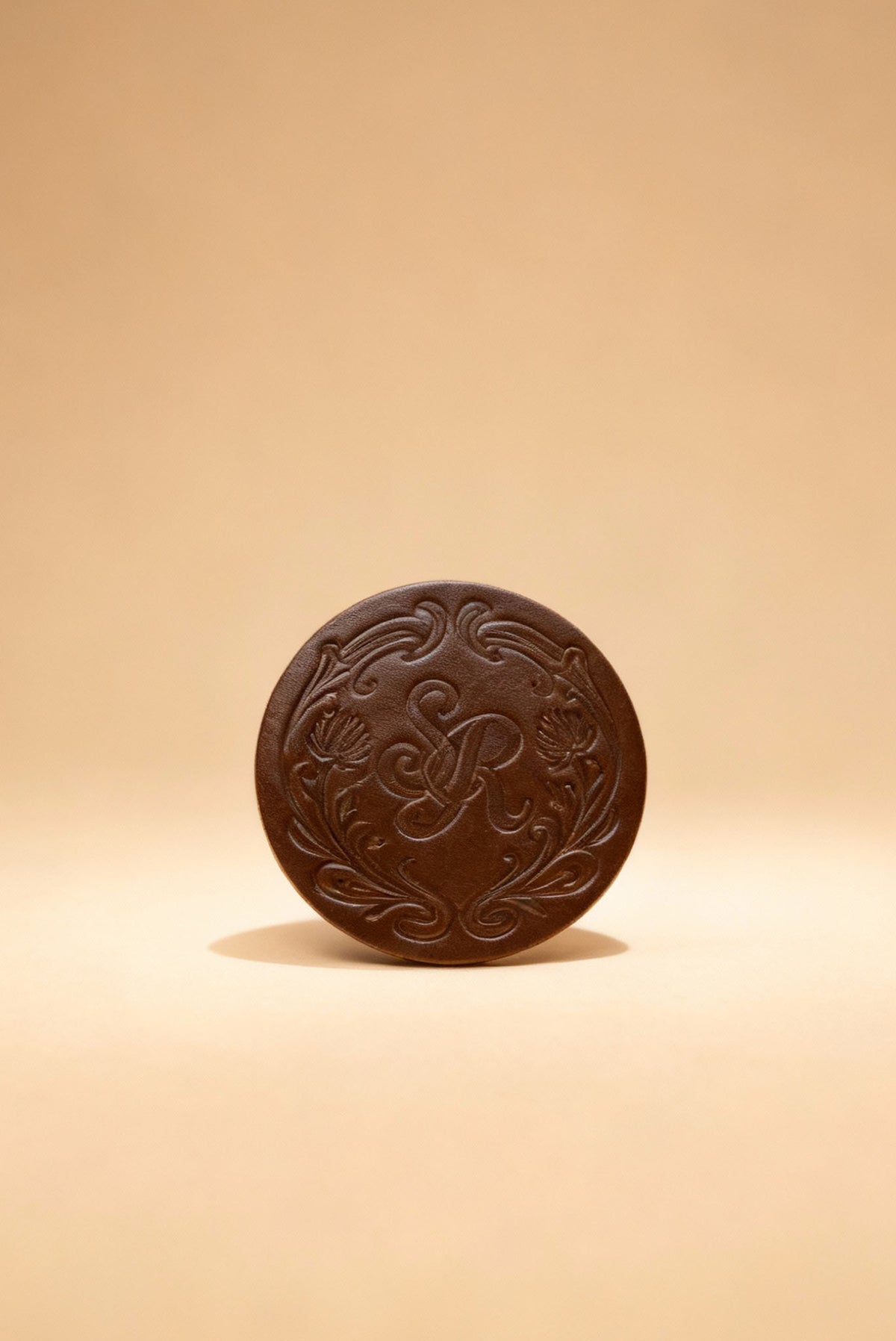 Leather Coaster - Cognac Brown
