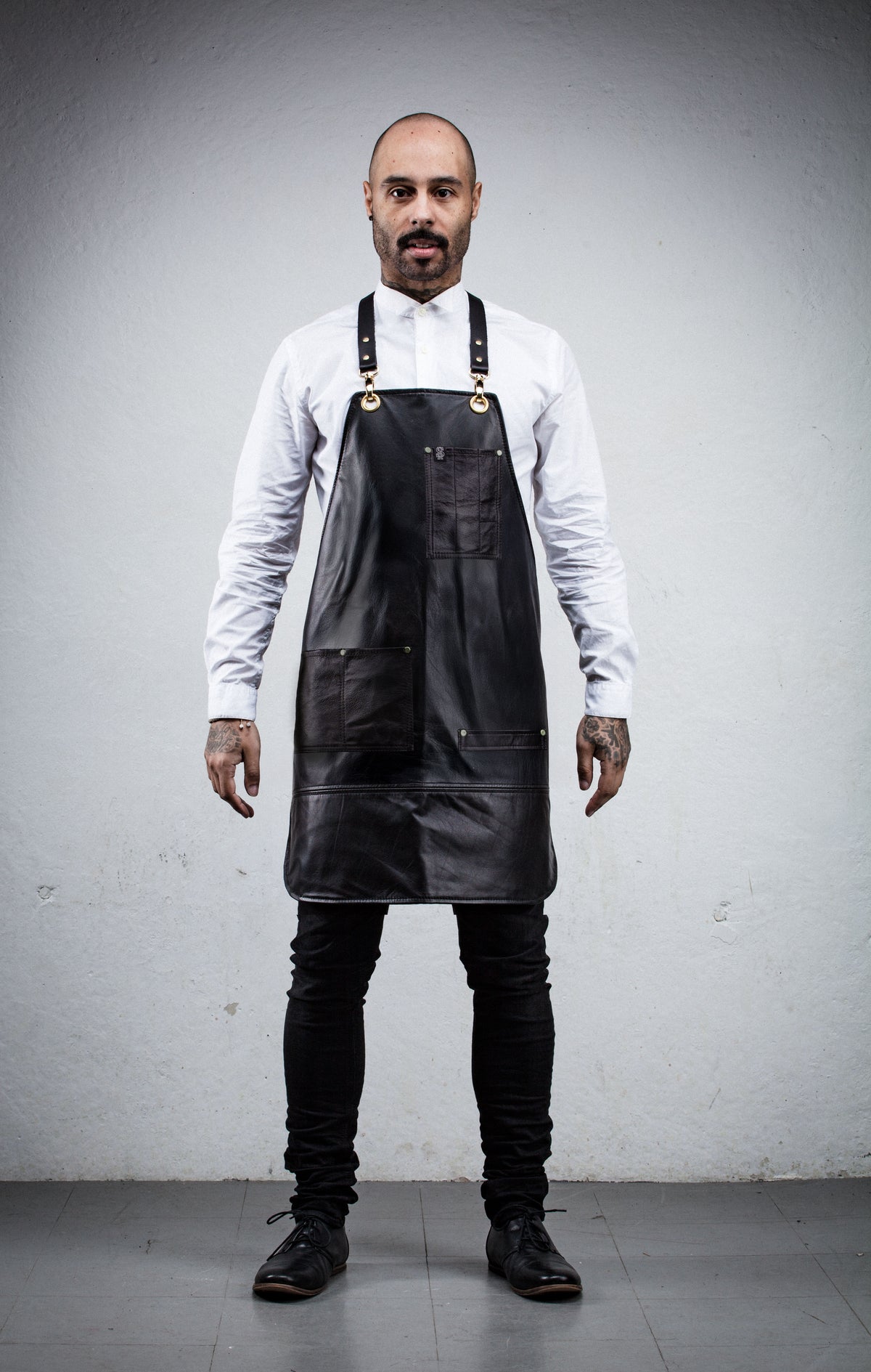 Leather Bartender Apron - Black