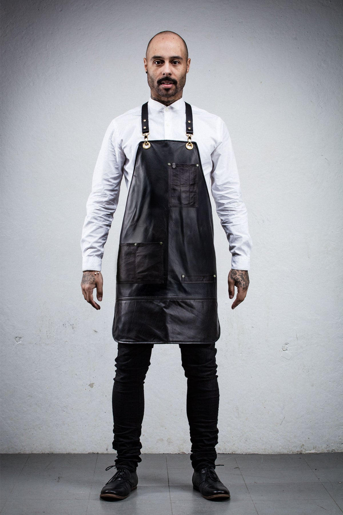 Leather Bartender Apron - Black