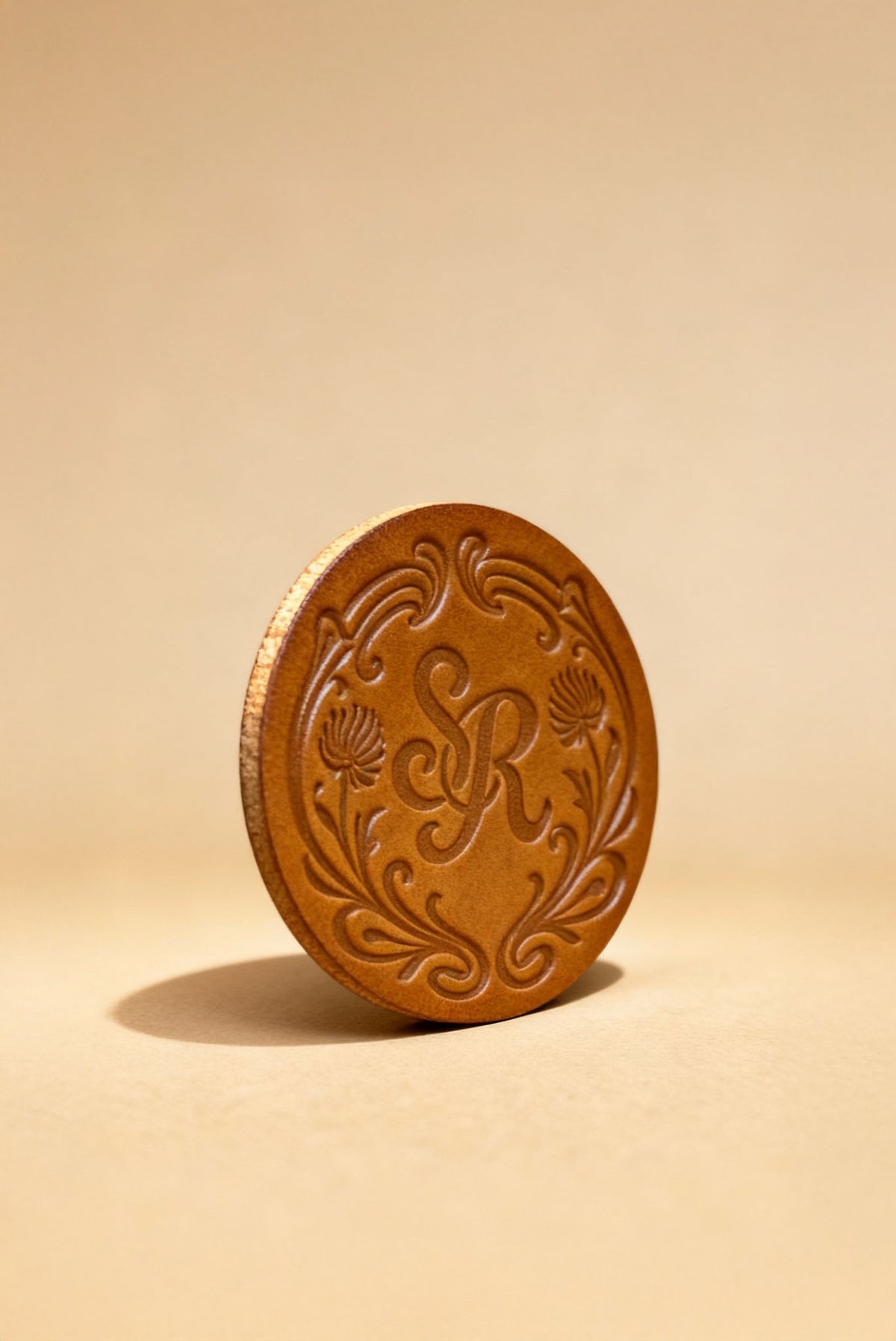 Leather Coaster - Bourbon Tan - Set of 4