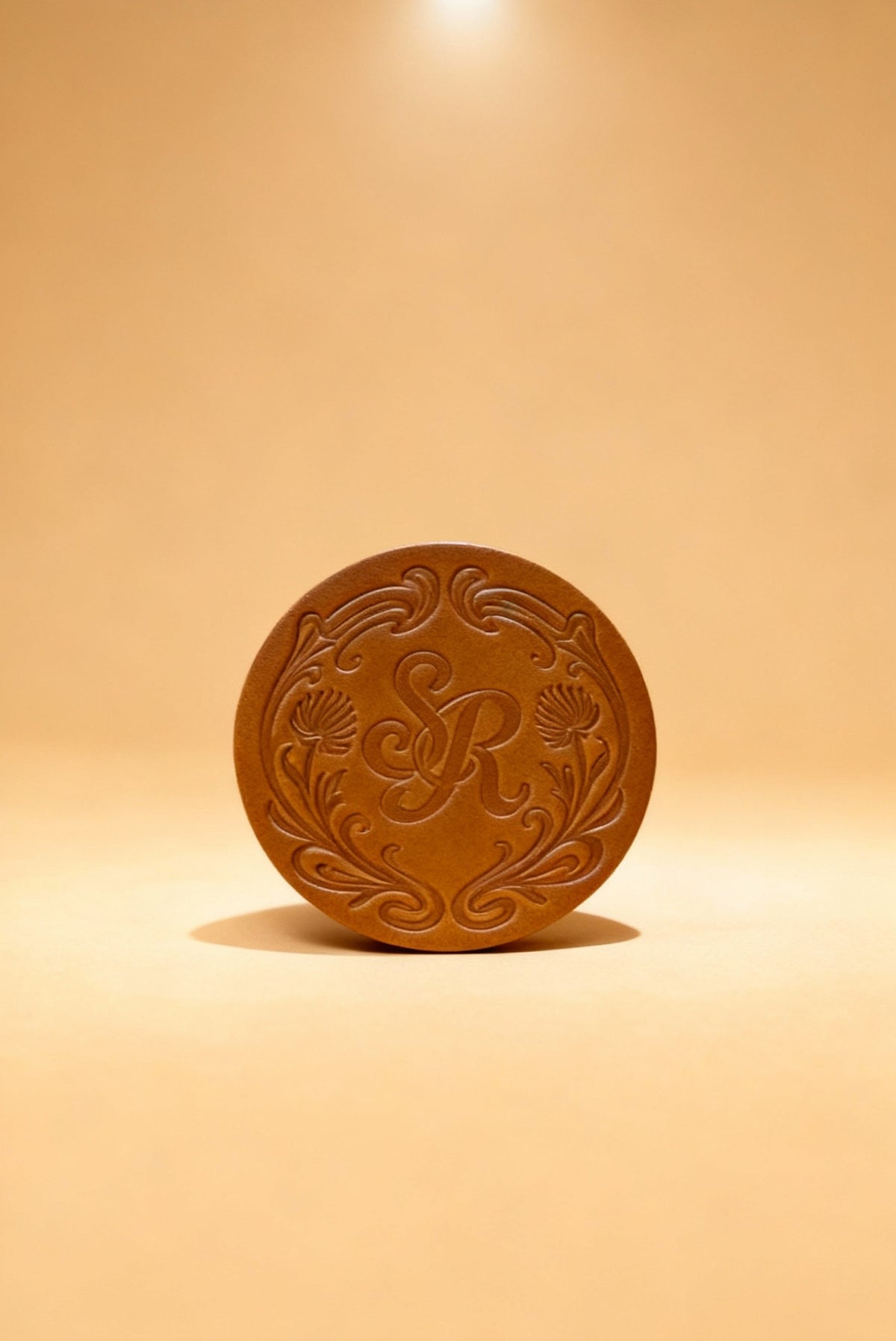 Leather Coaster - Bourbon Tan - Set of 4