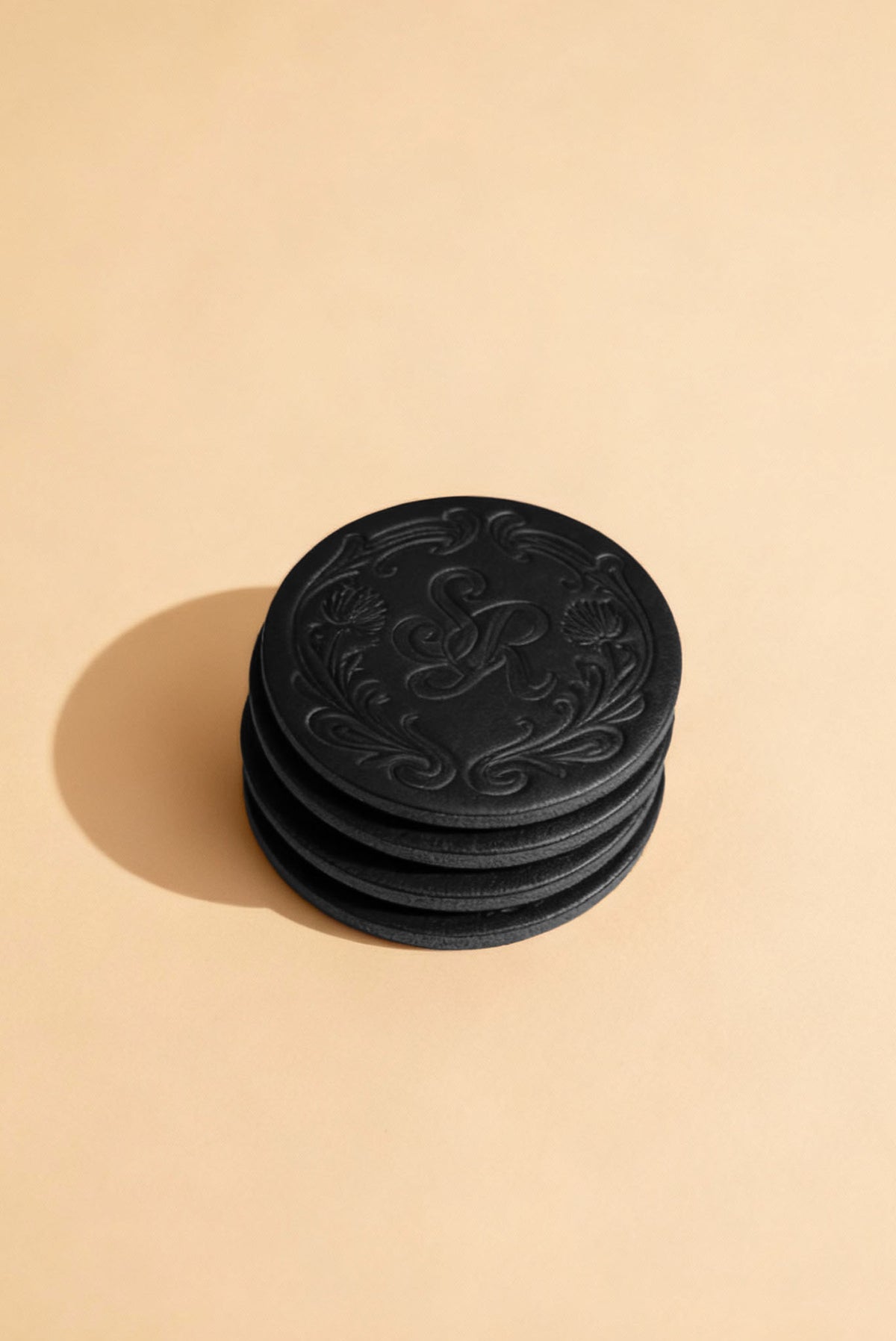 Leather Coaster - Espresso Black - Set of 4