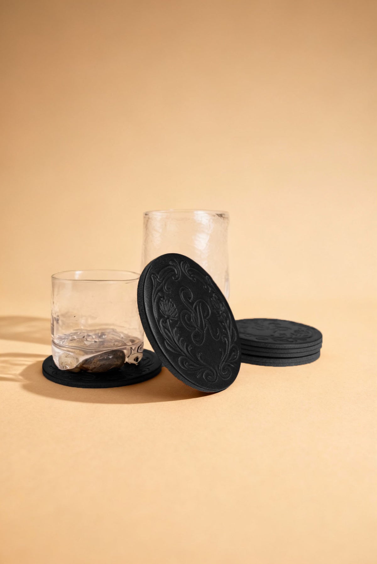 Leather Coaster - Espresso Black - Set of 4