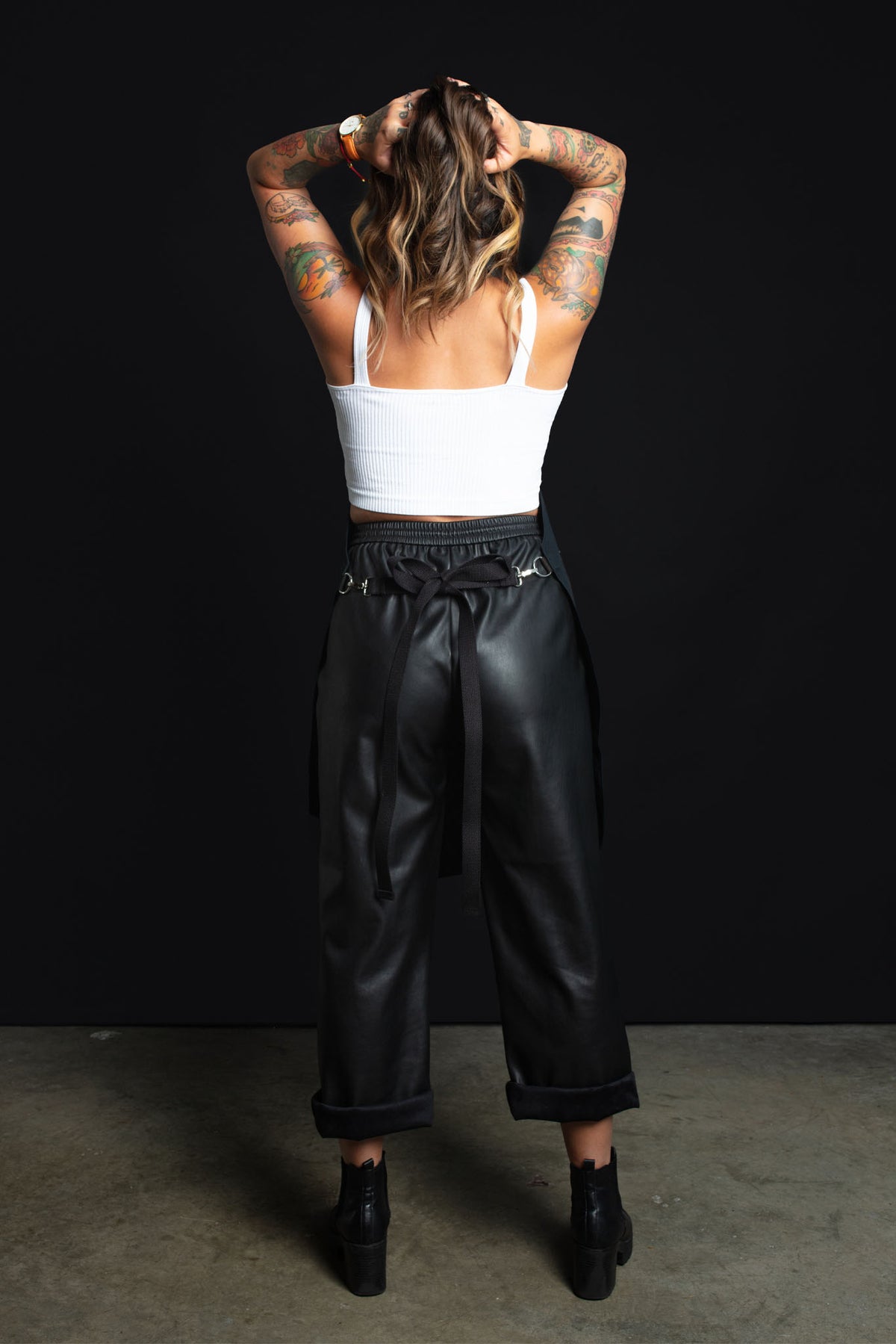 Leather Bartender Apron - Black