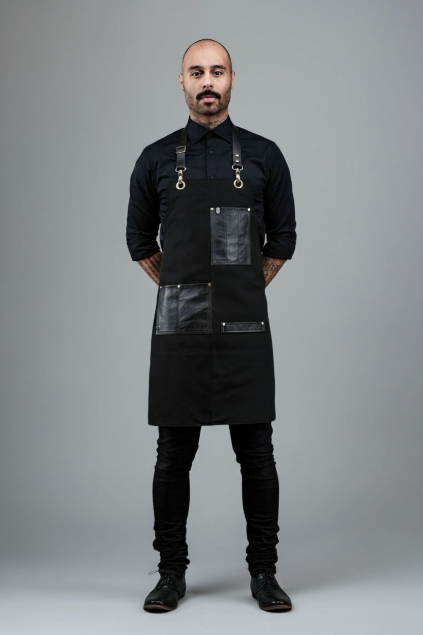Leather Pocket Bartender - Black Canvas