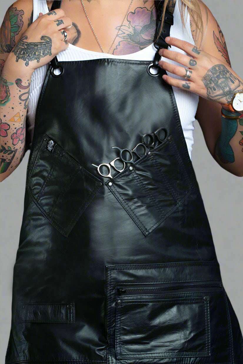 Tablier de styliste en cuir - BLACKOUT