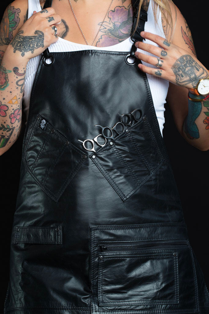 Leather Stylist Apron - BLACKOUT