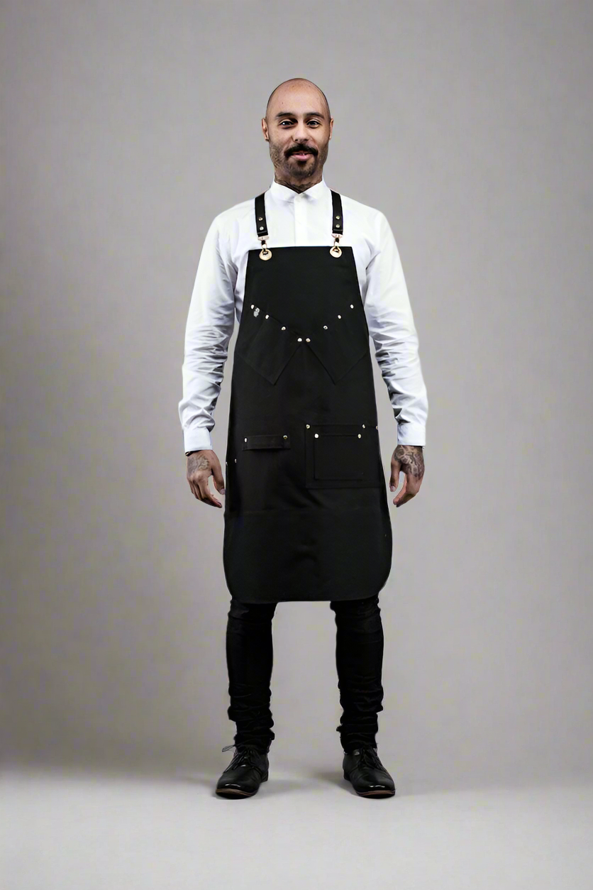 BARBER &amp; STYLIST APRON - Brown or Black Canvas - 4 Sizes