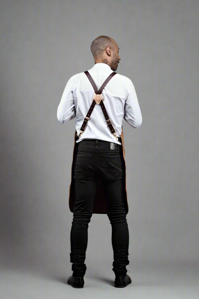 BARBER &amp; STYLIST APRON - Brown or Black Canvas - 4 Sizes