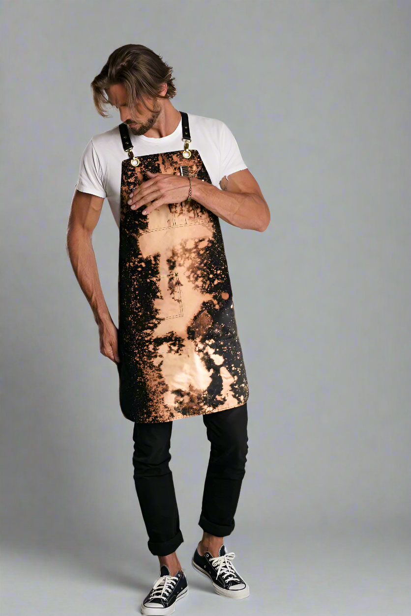 ACID BURN APRON - BLACK CANVAS - Gold or Chrome Hardware - 4 Sizes