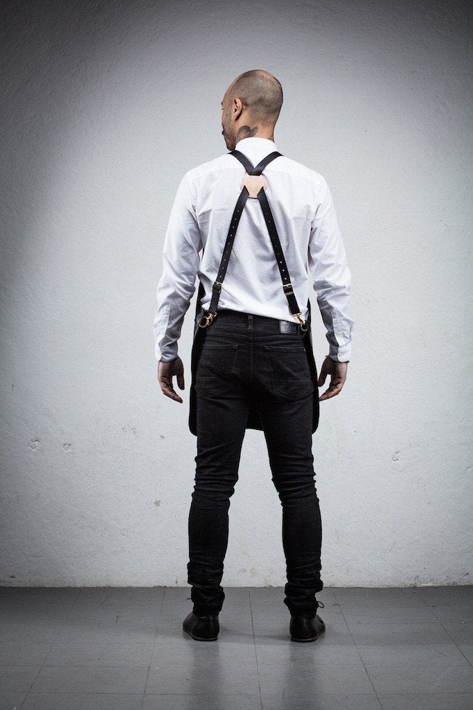 all leather barber stylist apron search and rescue denim co